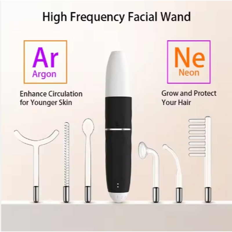 Acne Treatment Wand Manufacturer - Wholesale Portable Hand Held Electric High Frequency Waterproof ABS with Electrode Tubes