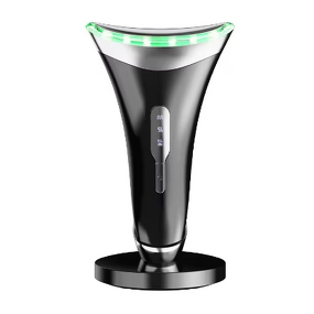 Face Neck Massager Manufacturer - 2024 Trending Black ABS 3 Color LED Microcurrent EMS for V-Face Shaping