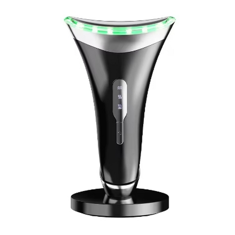 Face Neck Massager Manufacturer - 2024 Trending Black ABS 3 Color LED Microcurrent EMS for V-Face Shaping