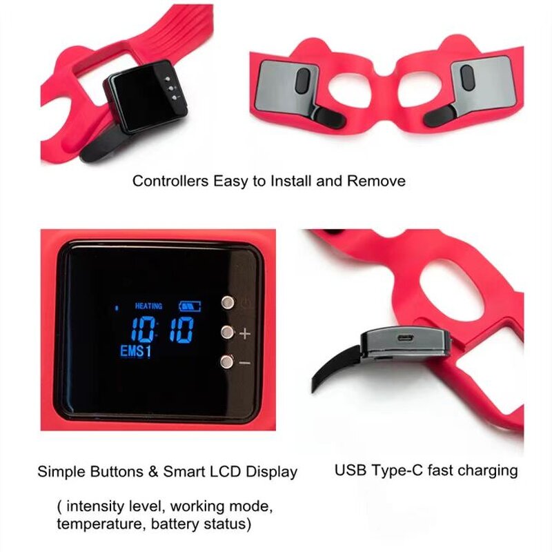 Eye Massager Manufacturer - Private Label 3D Smart EMS Heating for Skin Tightening Dark Circle & Eye Strain Relief