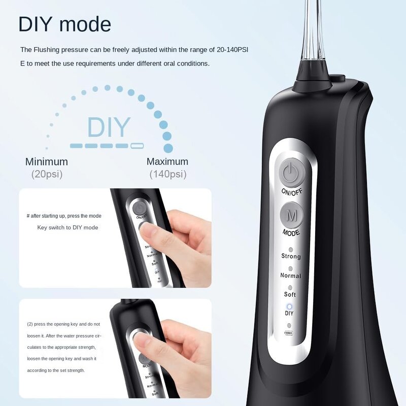 Tooth Flosser Manufacturer - Toplifee Electric Portable Rechargeable Travel with 260-degree Adjustable Nozzle IPX7 4 Speed