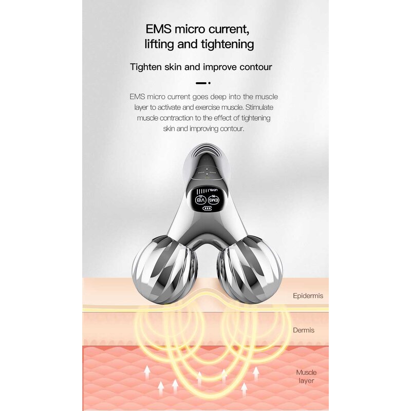 Facial Massager Manufacturer - Popular Korean Y-Shape 3D EMS Microcurrent Handheld with Slimming Anti-Aging US Plug