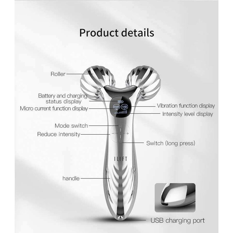 Facial Massager Manufacturer - Popular Korean Y-Shape 3D EMS Microcurrent Handheld with Slimming Anti-Aging US Plug