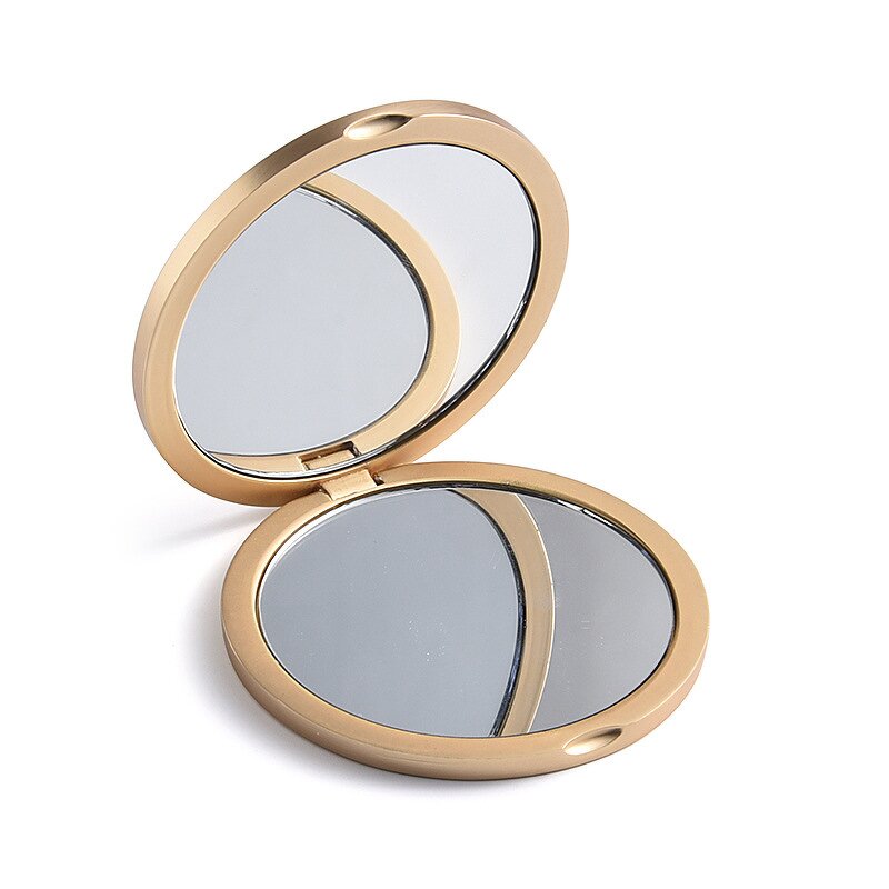 Makeup Mirror Manufacturer - Portable Double-Sided Folding Aluminum Glass Compact Pocket Cosmetic - Customized Color