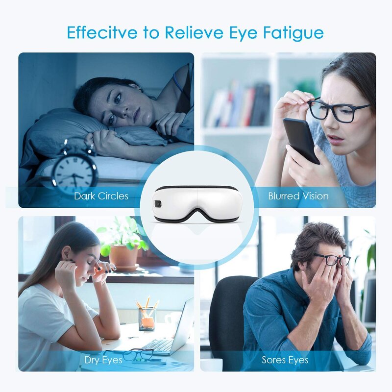 Eye Massager Manufacturer - TOPLIEFEE Hand Held Wireless Heated with Bluetooth Music USB-C Rechargeable