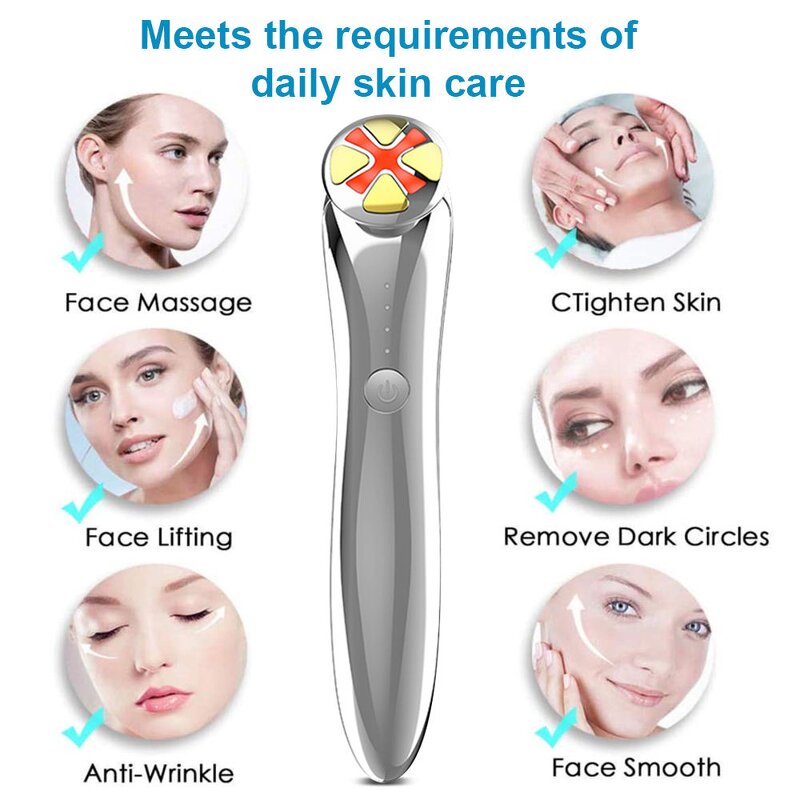 Eye Massager Manufacturer - Portable RF LED Heating Warm Compression Anti-Aging for Dark Circles Red LED Wand