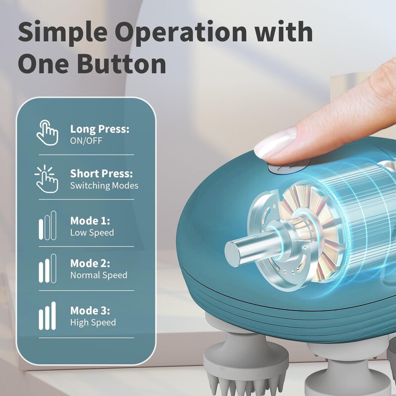 Scalp Massager Manufacturer - Anti Hair Loss Waterproof Smart Electric Vibrating for Baldness Immunity