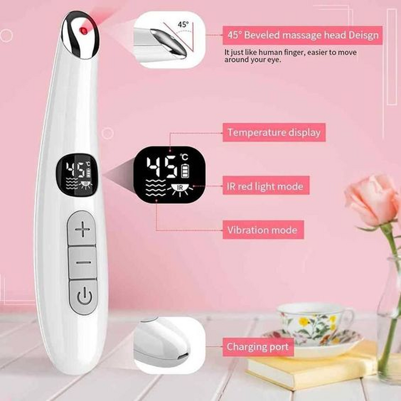 Eye Lift Massage Device Manufacturer - EMS Micro-Current RF LED Light Therapy with Red Light Heat Wireless