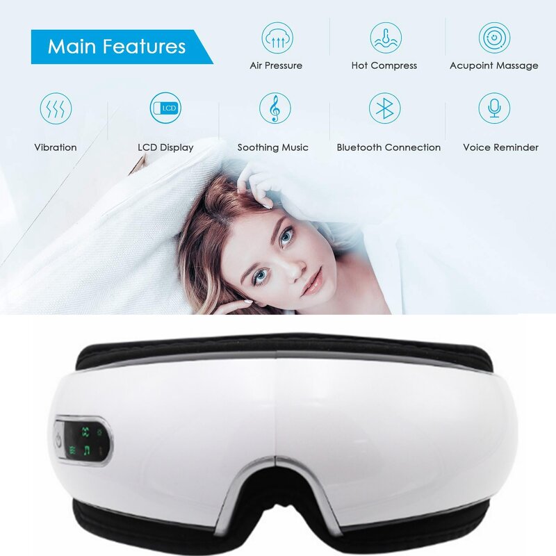 Eye Massager Manufacturer - OEM/ODM Handheld with Heat/Cooling for Wrinkle Dark Circles Relief & 4 Modes Bluetooth