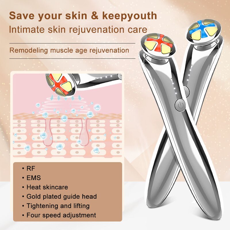 Eye Massager Manufacturer - Portable RF LED Heating Warm Compression Anti-Aging for Dark Circles Red LED Wand