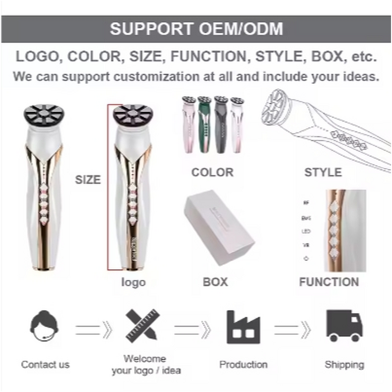 Face Lift Device Manufacturer - EMS RF for Home Use with LED Light Therapy & Vibration Facial Massage