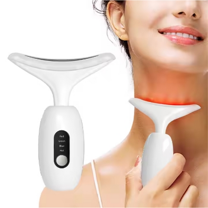 Beauty Device Manufacturer - Home Use 3-Color EMS LED Handheld for Facial Neck Lifting Anti-Wrinkle ABS