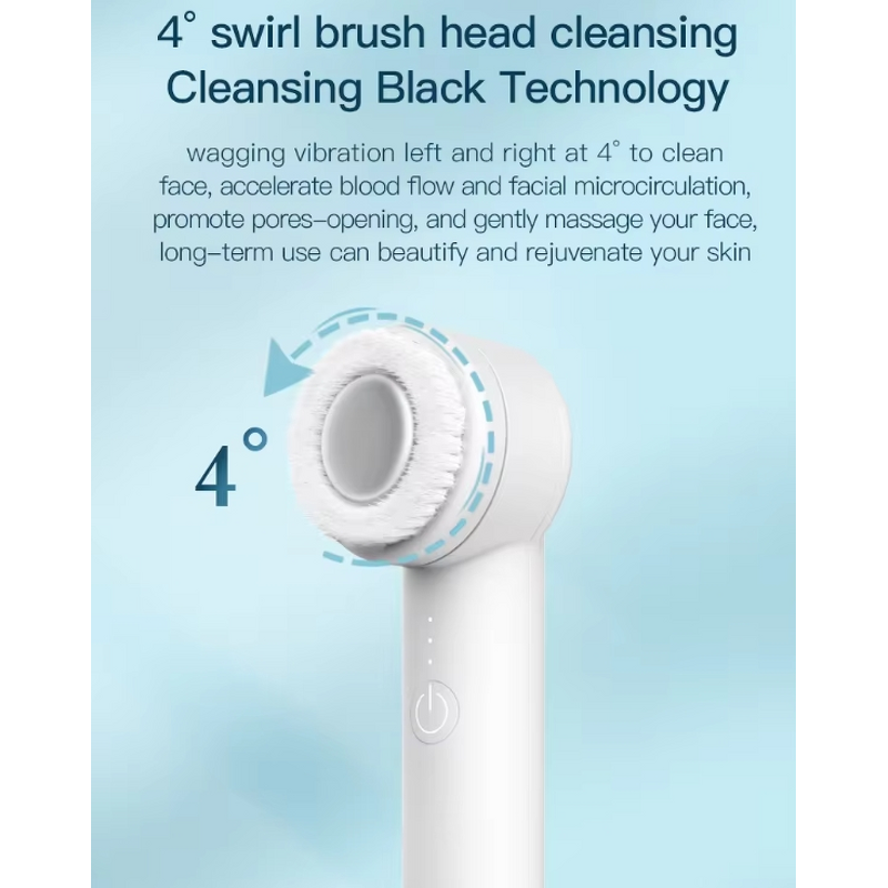 Facial Exfoliator Manufacturer - Portable Electric UK Plug Silicone Spin Brush for Deep Pore Cleansing for Nose Lips