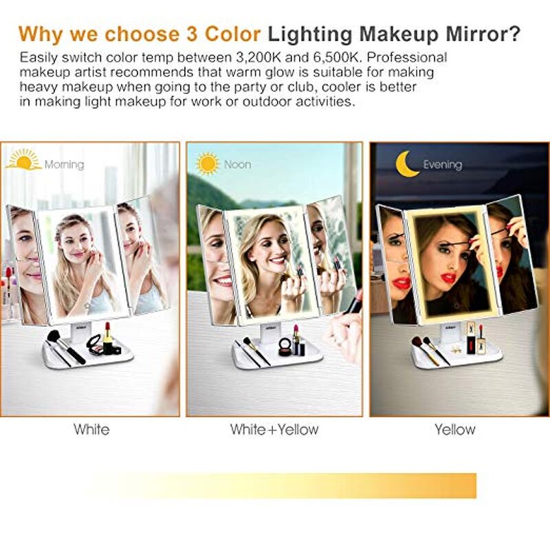 Makeup Mirror Manufacturer - Led with Light and Removable 10X Magnification