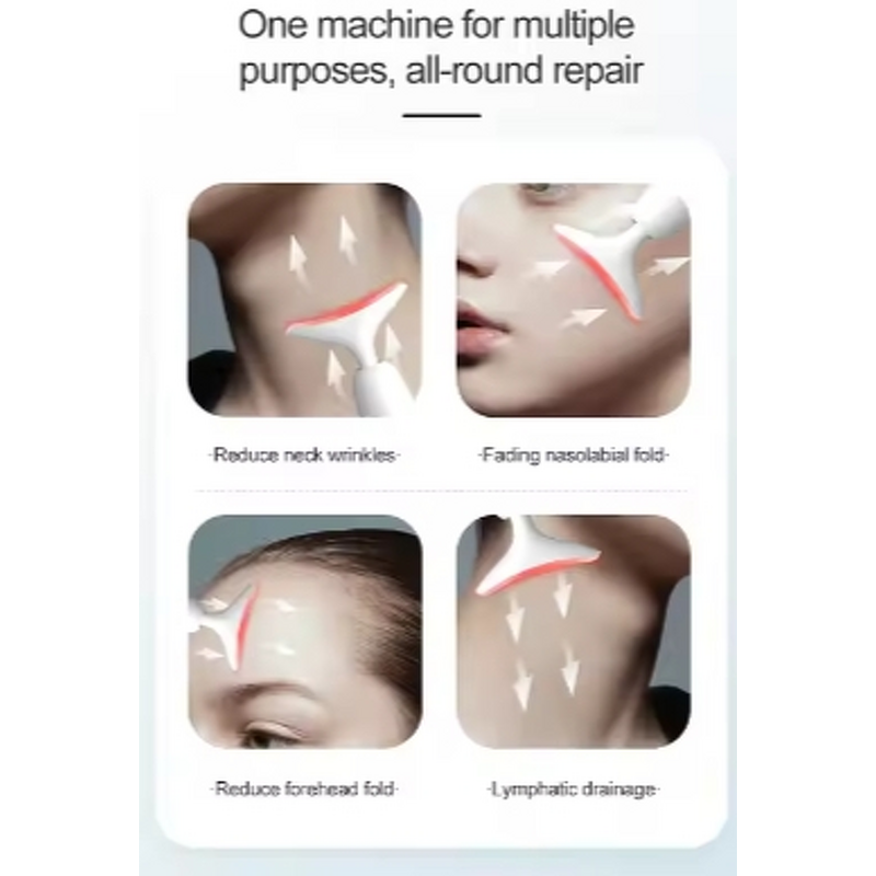 Beauty Device Manufacturer - Home Use 3-Color EMS LED Handheld for Facial Neck Lifting Anti-Wrinkle ABS