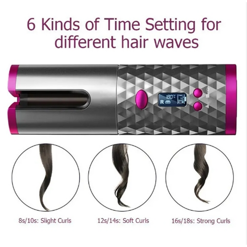 Hair Curler Manufacturer - Hot Sale USB Rechargeable Cordless Ceramic Wireless Automatic with LCD PTC for Home Travel