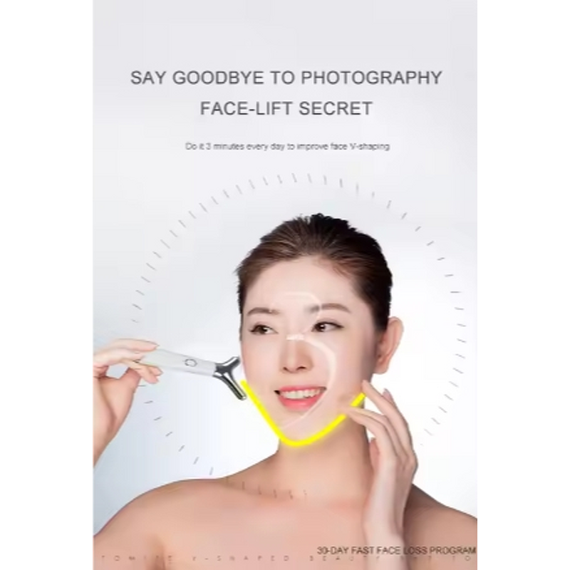 Beauty Device Manufacturer - 2024 Trending 4-in-1 ABS Hand Held for Neck Lift with EMS Red Blue Light Therapy