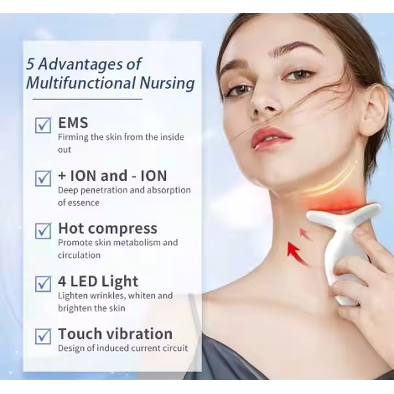 Face Neck Massager Manufacturer - Home Use Hand Held ABS White USB Anti-aging EMS for Skin Tightening Rejuvenation