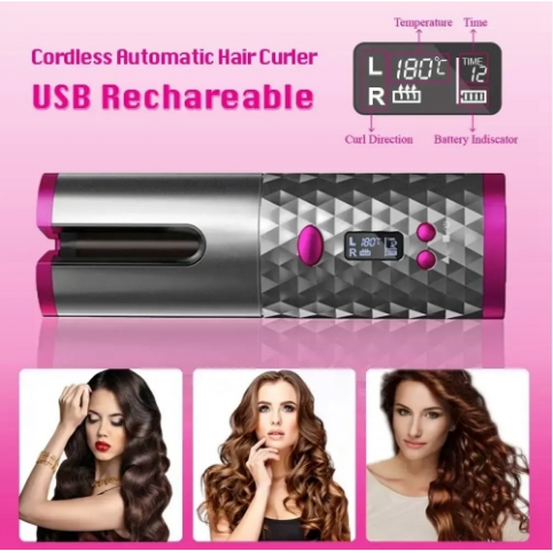 Hair Curler Manufacturer - Hot Sale USB Rechargeable Cordless Ceramic Wireless Automatic with LCD PTC for Home Travel