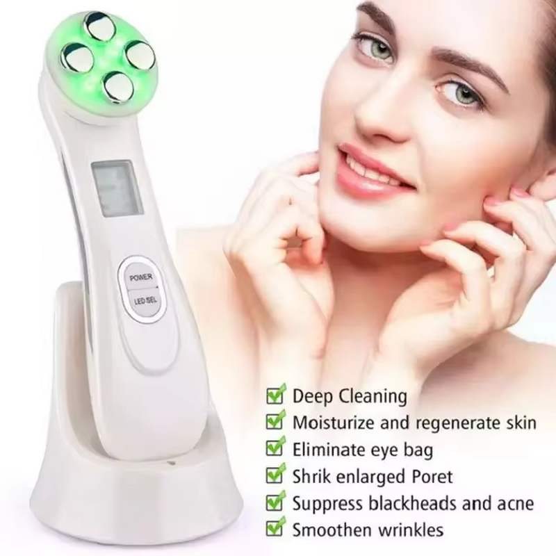 Facial Massager Manufacturer - 5-in-1 Hand Held LED Light Therapy ABS for Face Lifting Skin Tightening