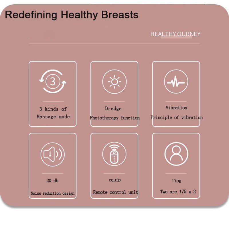 Breast Massager Manufacturer - Home Use Wireless Multifunctional Massage Vibration Beauty Equipment for Chest Lactation
