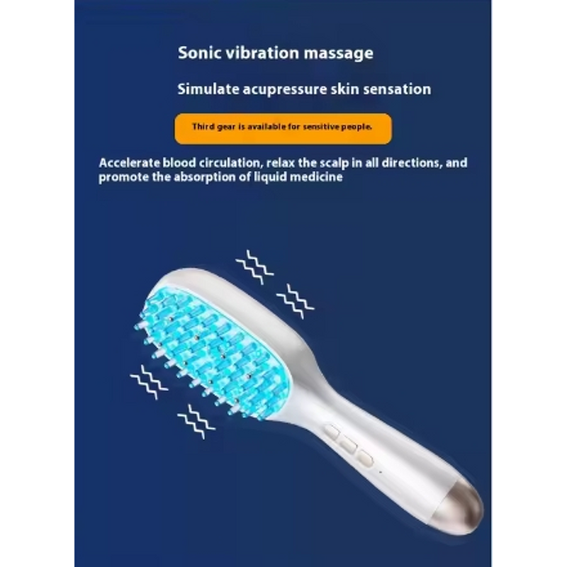 Hair Growth Comb Manufacturer - Electric with LED Red Light EMS+Vibration Anti-Hair Loss Scalp Massage Brush & Oil Applicator