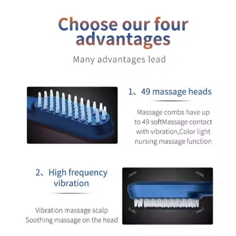 Hair Comb Manufacturer - 2023 New Beauty Laser Vibration Electric Anti-Hair Loss with Phototherapy LED & Oil Applicator