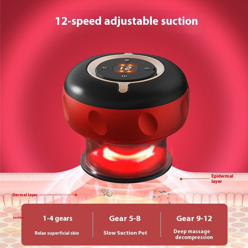 Cupping Therapy Set Manufacturer - 12 Gears with Remote Control Red Light Heated Suction Cups for Body