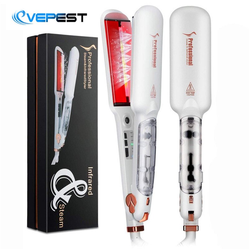 Hair Straightener Manufacturer - Professional Negative Ion Heat Steam Ceramic Flat Iron with 6 Temperature Gears