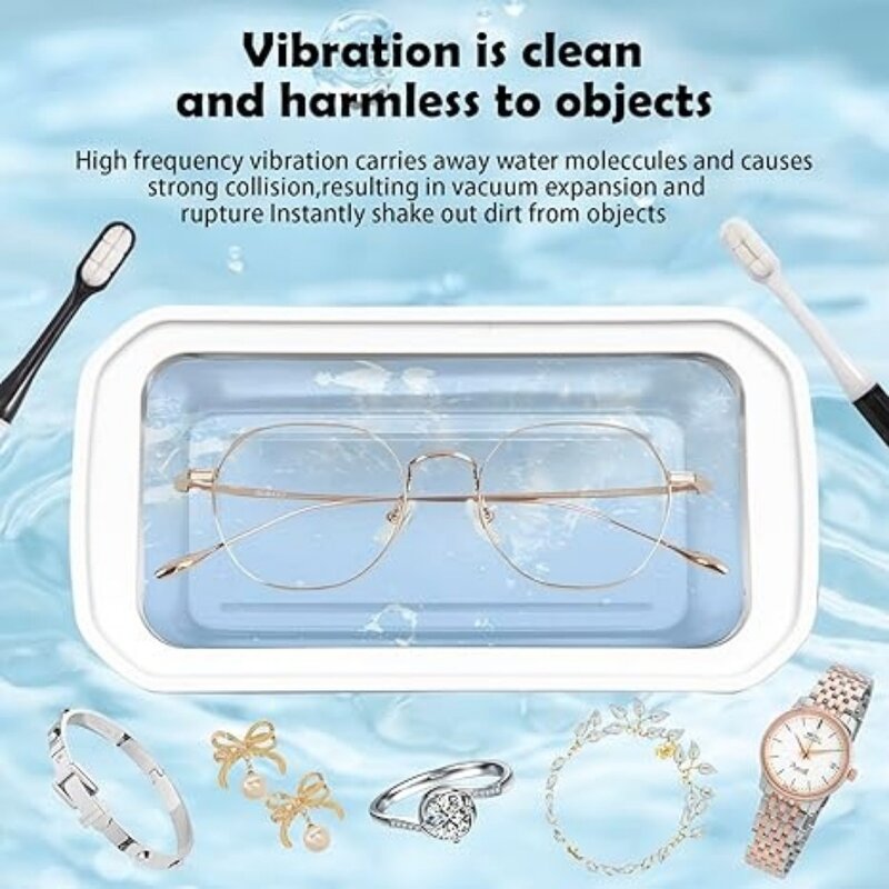 Ultrasonic Cleaner Manufacturer - 49KHz Jewelry Cleaner 5 Modes with 304 Stainless Steel Water Tank