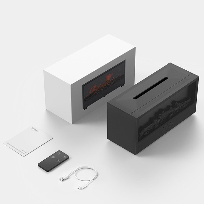 Flame Essential Oil Diffuser Manufacturer - 3D 150ml Fireplace Flame Light Humidifier with Timer 7 Colors LED & Remote