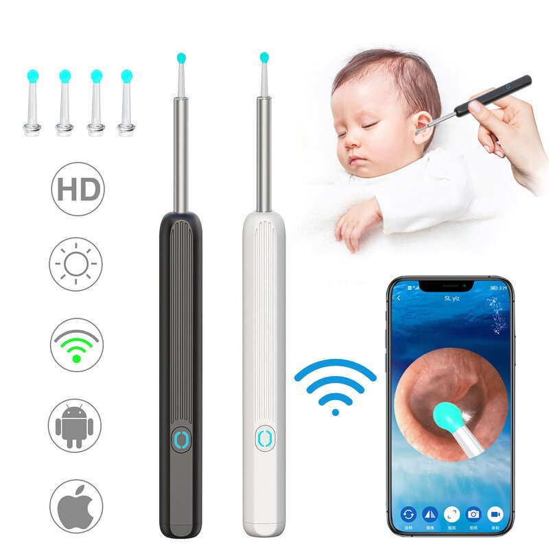 Ear Wax Removal Tool Manufacturer - NE3 Rechargeable LED Light Wireless Visual with Camera & Spoon Cleaner Kit