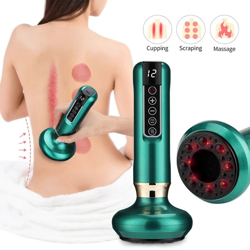 Vacuum Cupping Massager Manufacturer - 12 Level Rechargeable Electric for Body Scraping Suction Gua Sha