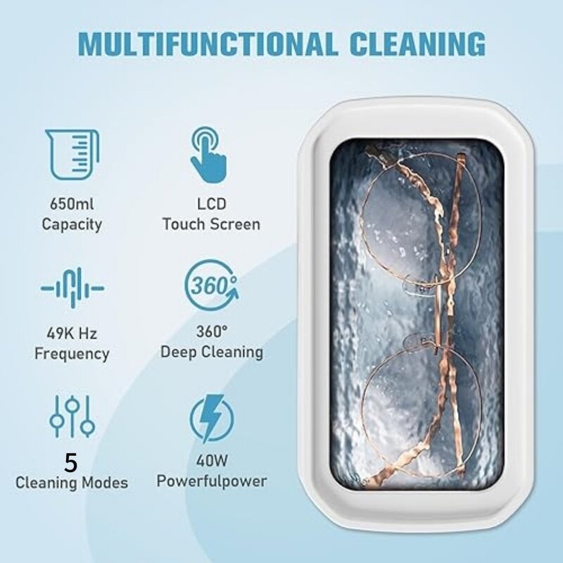 Ultrasonic Cleaner Manufacturer - New Household 650ml 49kHz for Jewelry Bracelet Glasses One-Touch Operation