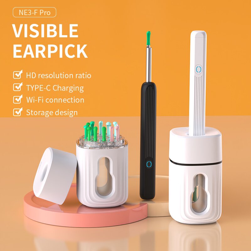 Ear Cleaning Kit Manufacturer - NE3 PRO Wireless Otoscope Smart with 1080P HD Camera & 12 Ear Spoon