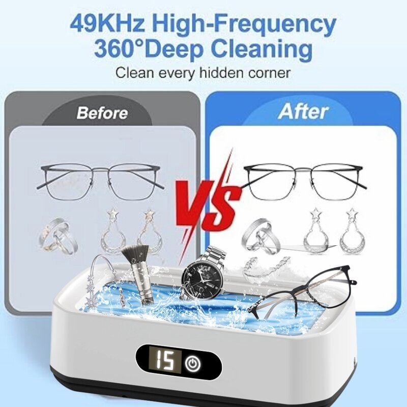 Ultrasonic Cleaner Manufacturer - New Household 650ml 49kHz for Jewelry Bracelet Glasses One-Touch Operation