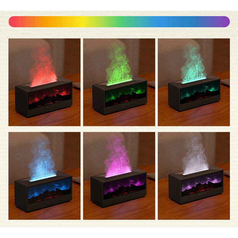 Fireplace Aromatherapy Machine Manufacturer - 7 Colors Home Tabletop Colorful Flame with Remote