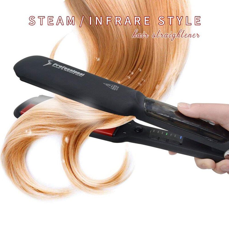 Hair Straightener Manufacturer - Professional Negative Ion Heat Steam Ceramic Flat Iron with 6 Temperature Gears