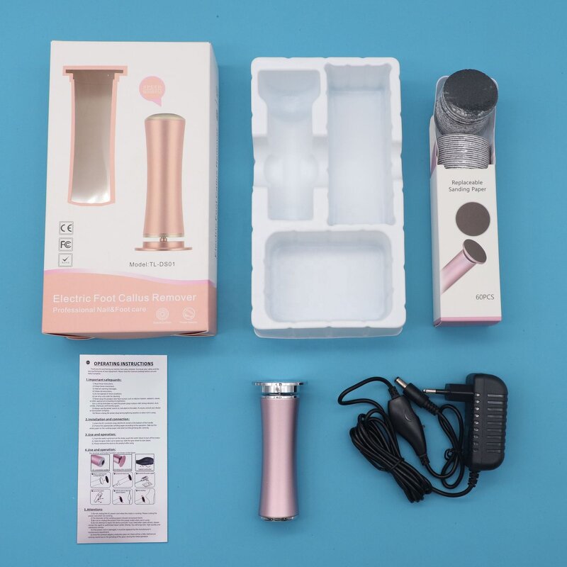 Pedicure Tools Manufacturer - 12V Rechargeable Feet Care Electric Callus Remover with 60 Pcs Sandpaper