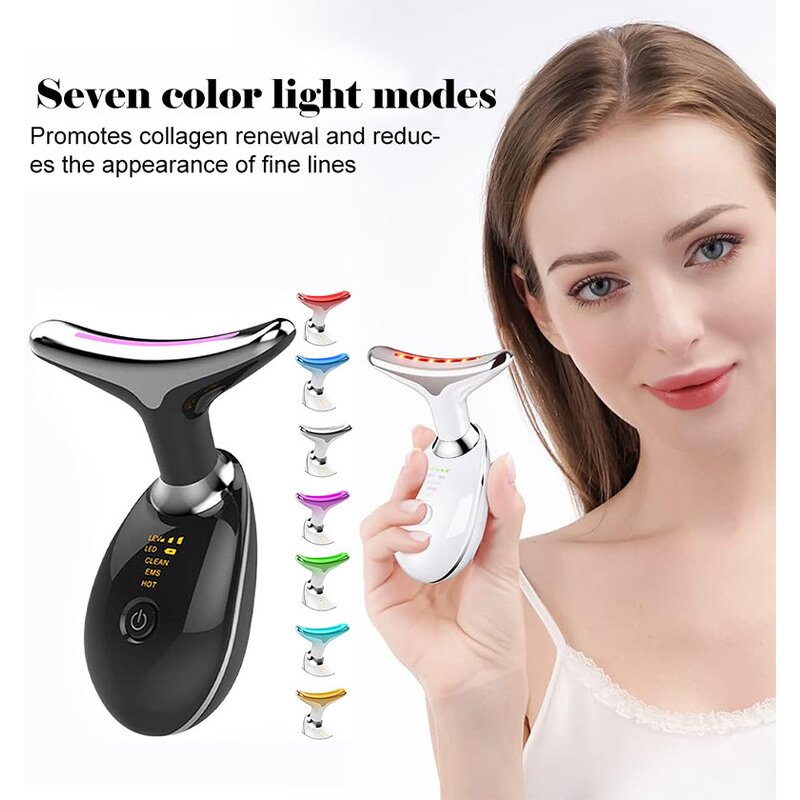 Face Neck Massager Manufacturer - ES-1081 EMS with 7-LED Microcurrent Photon for Anti Wrinkle Anti-Aging