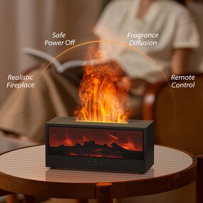 Fireplace Diffuser Manufacturer - 150ML Flame Humidifier Essential Oils Air with Remote Control