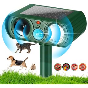 Animal Repeller Manufacturer - 61KHZ Ultrasonic Solar for Dogs Cats Birds Motion Sensor LED Flashing Lights