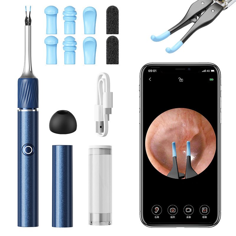 Ear Wax Removal Tool Manufacturer - with 12MP Camera Omnidirectional Tweezers Wireless & 6 Ear Spoon