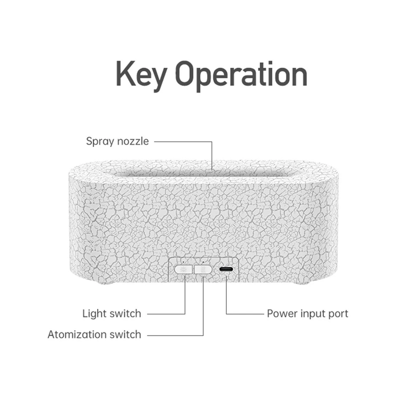 Aroma Diffuser Manufacturer - USB 7 Colorful Flame Ice Crackle Texture Simulation Flame Humidifier
