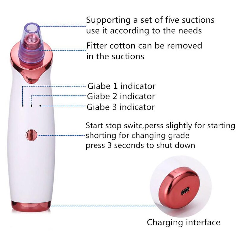 Electric Blackhead Remover - 2023 5-Vacuum Pore Nose Cleaner Tool