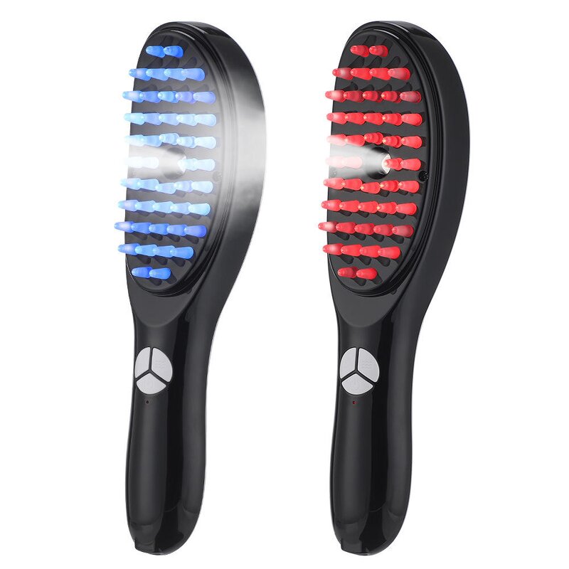 Negative Ion Spray Hair Brush - Red Blue Light Scalp Massage Tool