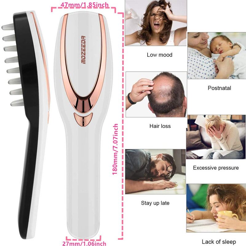 Red Light Scalp Massager - Home Vibration Hair Growth Electric Comb