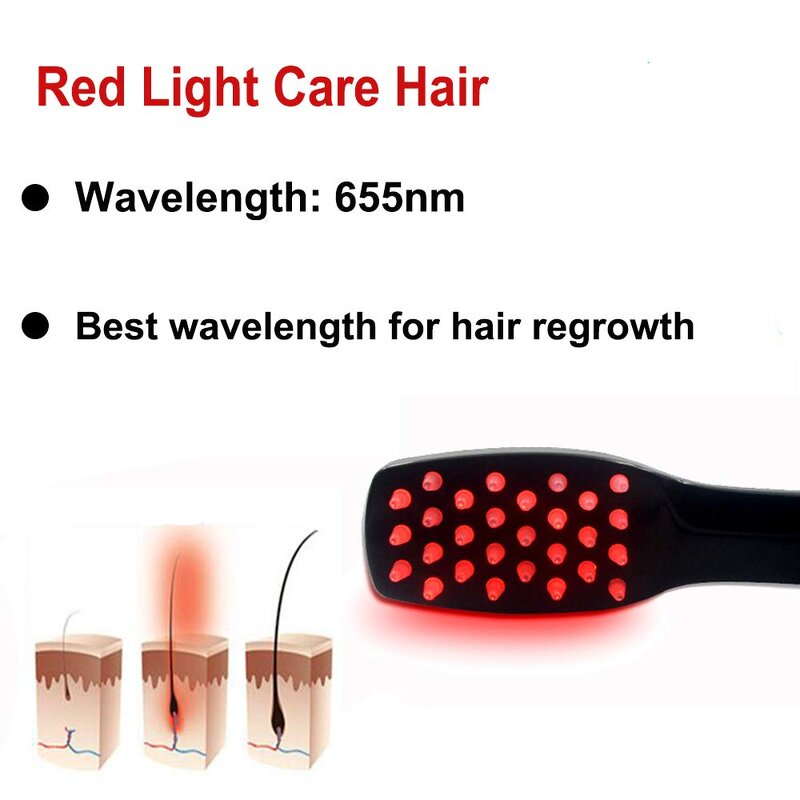 Red Light Scalp Massager - Home Vibration Hair Growth Electric Comb