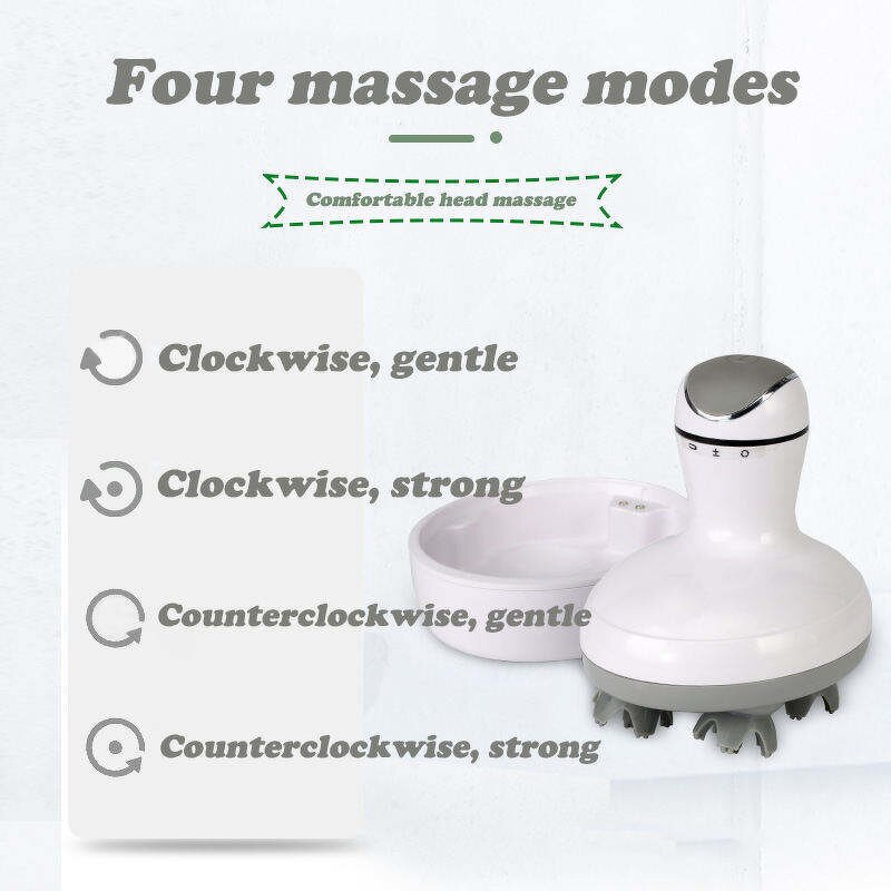 Electric Scalp Massager - Waterproof Portable 4 Replaceable Heads Tool