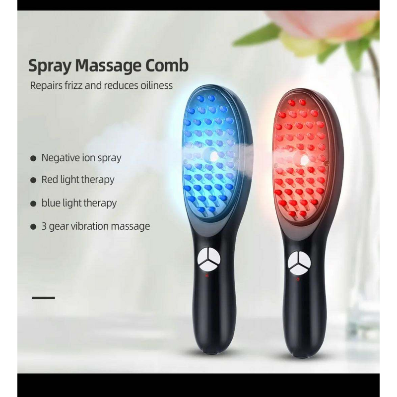 Multi-functional Spray Hair Comb - LED Light Therapy Hair Care Tool